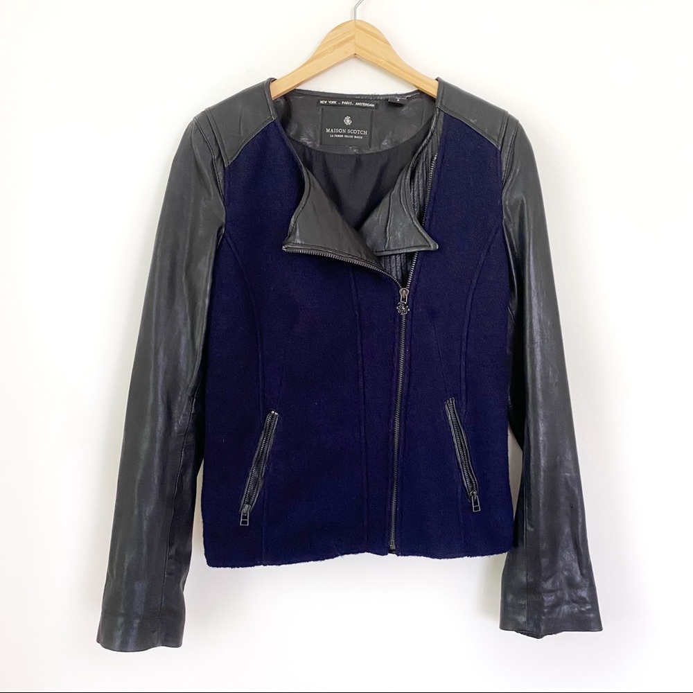 Scotch & Soda Maison Scotch Wool & Leather Jacket